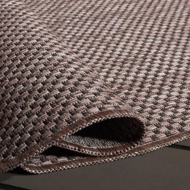 Alt view image 3 of 7 - SAFAVIEH Washable Rug Outdoor Courtyard Collection - 9' Square, Natural & Black, Non-Shedding & Easy Cleaning, Ideal for Patio, Backyard, Mudroom (CY8521-37312)