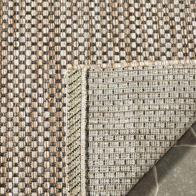 Alt view image 4 of 7 - SAFAVIEH Washable Rug Outdoor Courtyard Collection - 9' Square, Natural & Black, Non-Shedding & Easy Cleaning, Ideal for Patio, Backyard, Mudroom (CY8521-37312)