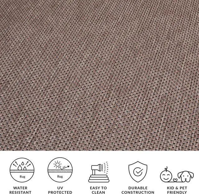 Alt view image 6 of 7 - SAFAVIEH Washable Rug Outdoor Courtyard Collection - 9' Square, Natural & Black, Non-Shedding & Easy Cleaning, Ideal for Patio, Backyard, Mudroom (CY8521-37312)