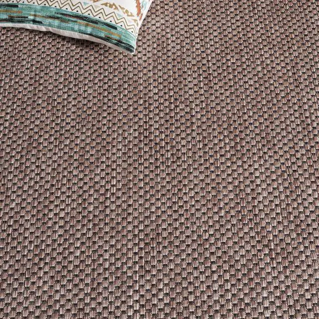 Alt view image 7 of 7 - SAFAVIEH Washable Rug Outdoor Courtyard Collection - 9' Square, Natural & Black, Non-Shedding & Easy Cleaning, Ideal for Patio, Backyard, Mudroom (CY8521-37312)
