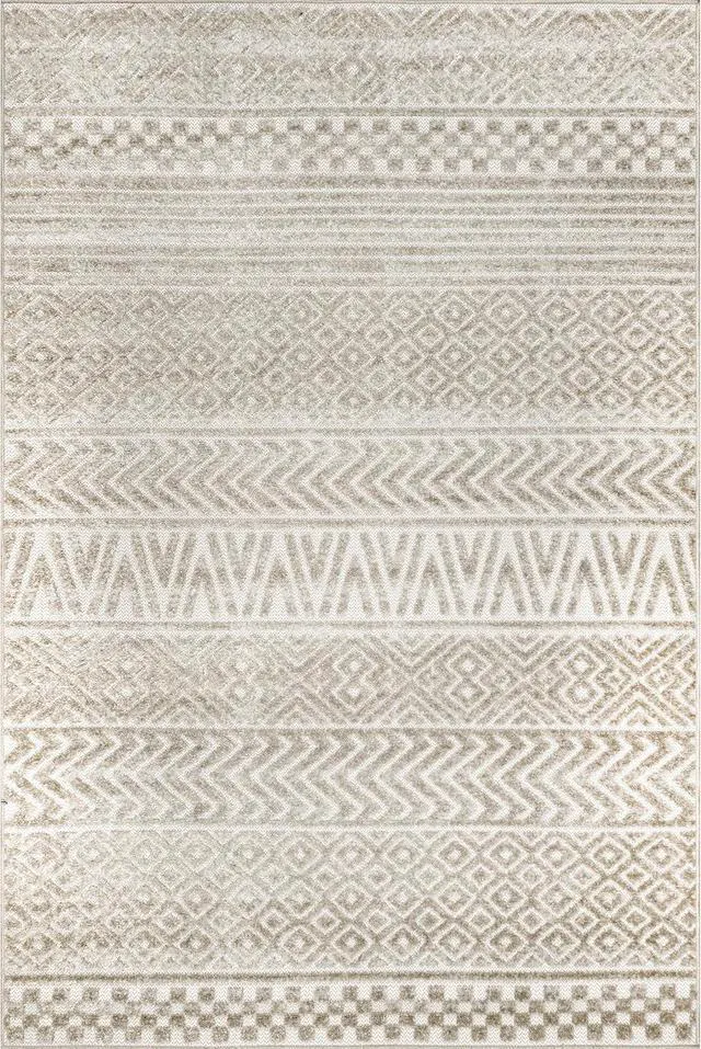 Alt view image 5 of 7 - nuLOOM Kamryn Beige Geometric Power Loomed Indoor/Outdoor Area Rug, 4' x 6'