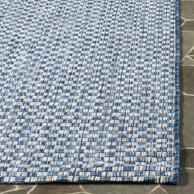 Alt view image 4 of 6 - SAFAVIEH Courtyard Collection 8' x 10' Blue/Grey CY8653 Indoor/ Outdoor Patio Backyard Mudroom Area Rug