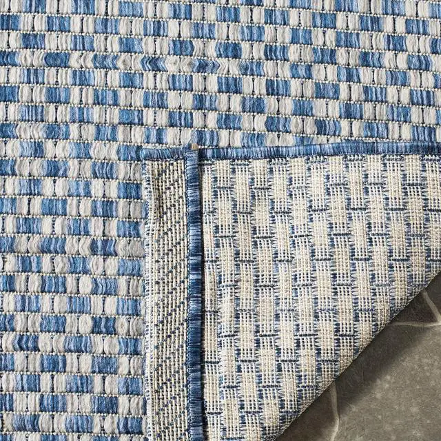 Alt view image 5 of 6 - SAFAVIEH Courtyard Collection 8' x 10' Blue/Grey CY8653 Indoor/ Outdoor Patio Backyard Mudroom Area Rug