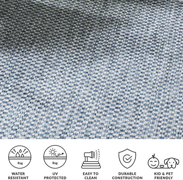 Alt view image 6 of 6 - SAFAVIEH Courtyard Collection 8' x 10' Blue/Grey CY8653 Indoor/ Outdoor Patio Backyard Mudroom Area Rug