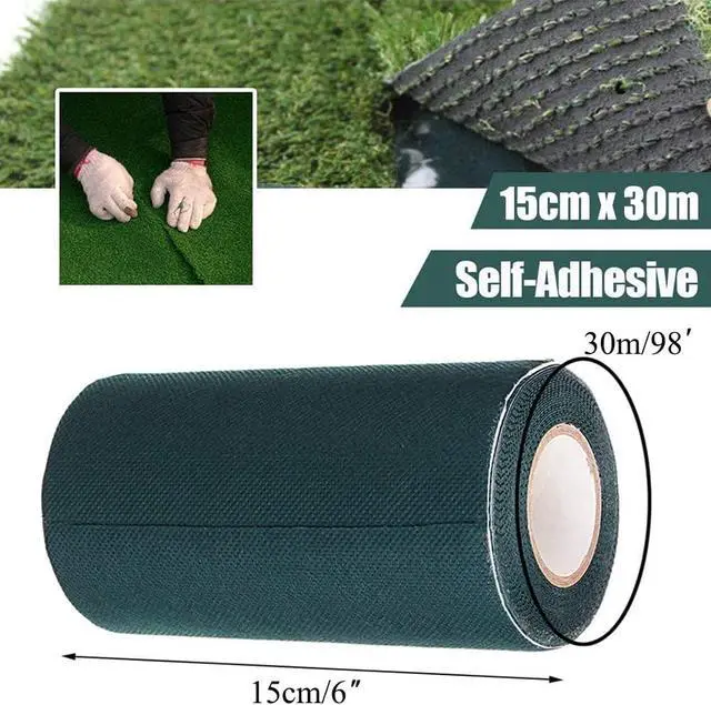 Alt view image 2 of 6 - TYLife Artificial Grass Tape,6" X98'Self Adhesive Artificial Grass Seaming Tape,Synthetic Fake Grass Turf Tape for Lawn, Indoor Outdoor Carpet Jointing, Connecting Garden Pet Rug,Turf Mat