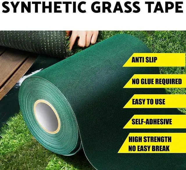 Alt view image 3 of 6 - TYLife Artificial Grass Tape,6" X98'Self Adhesive Artificial Grass Seaming Tape,Synthetic Fake Grass Turf Tape for Lawn, Indoor Outdoor Carpet Jointing, Connecting Garden Pet Rug,Turf Mat