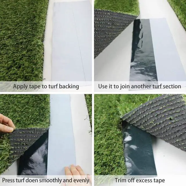 Alt view image 6 of 6 - TYLife Artificial Grass Tape,6" X98'Self Adhesive Artificial Grass Seaming Tape,Synthetic Fake Grass Turf Tape for Lawn, Indoor Outdoor Carpet Jointing, Connecting Garden Pet Rug,Turf Mat