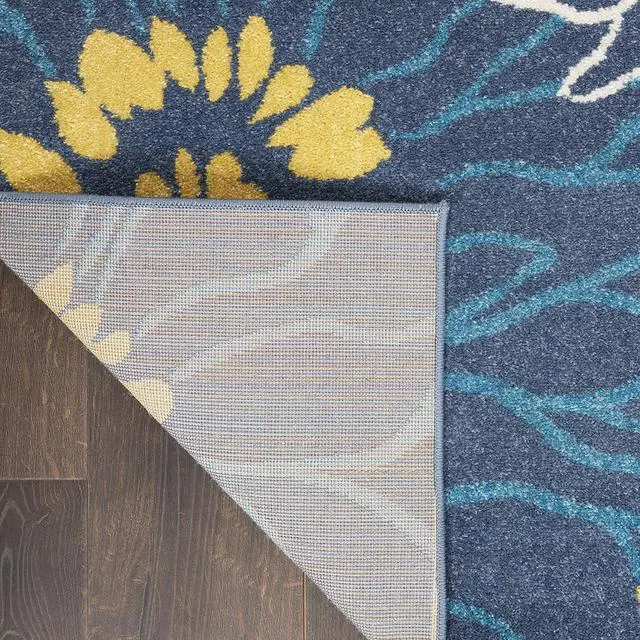 Alt view image 3 of 6 - Nourison Home Passion Blue 2'2" x 10' Area Rug - Easy Clean, Non Shedding, Bed Room, Living Room, Dining Room, Kitchen (10' Runner)