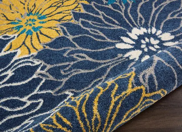 Alt view image 6 of 6 - Nourison Home Passion Blue 2'2" x 10' Area Rug - Easy Clean, Non Shedding, Bed Room, Living Room, Dining Room, Kitchen (10' Runner)