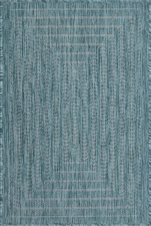 Alt view image 3 of 7 - Adiva Rugs Outdoor Indoor Area Rug, Weather Resistant, Easy to Clean, Stain Resistant Floor Mat for Dining Room, Backyard, Deck, Patio (Aqua Weiss, 2' x 3')