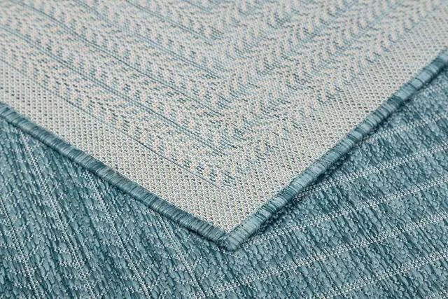 Alt view image 7 of 7 - Adiva Rugs Outdoor Indoor Area Rug, Weather Resistant, Easy to Clean, Stain Resistant Floor Mat for Dining Room, Backyard, Deck, Patio (Aqua Weiss, 2' x 3')