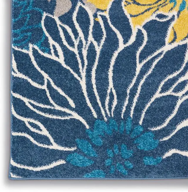 Alt view image 5 of 6 - Nourison Home Passion Blue 2'2" x 10' Area Rug - Easy Clean, Non Shedding, Bed Room, Living Room, Dining Room, Kitchen (10' Runner)