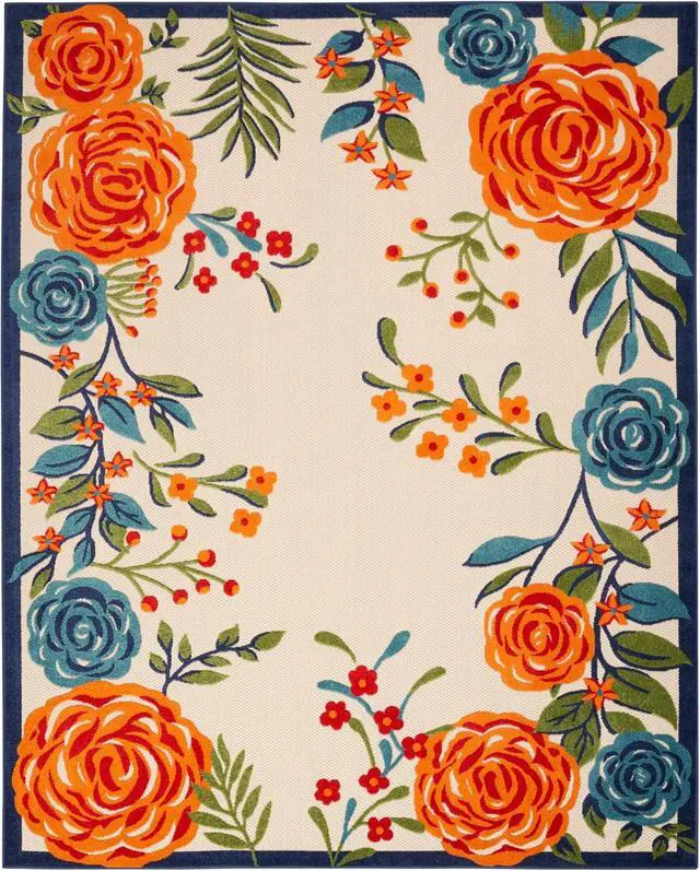 Alt view image 5 of 7 - Nourison Home Aloha Multicolor 6' x 9' Area Rug - Easy Clean, Non Shedding, Bed Room, Living Room, Dining Room, Kitchen (6' x 9')