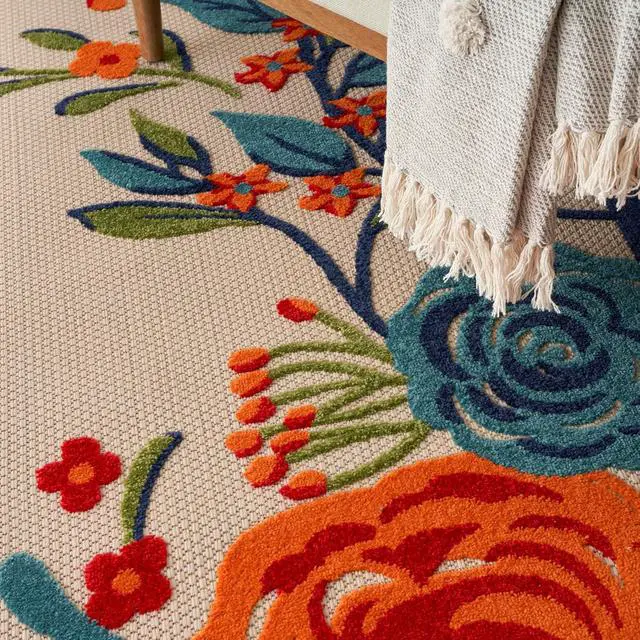 Alt view image 6 of 7 - Nourison Home Aloha Multicolor 6' x 9' Area Rug - Easy Clean, Non Shedding, Bed Room, Living Room, Dining Room, Kitchen (6' x 9')