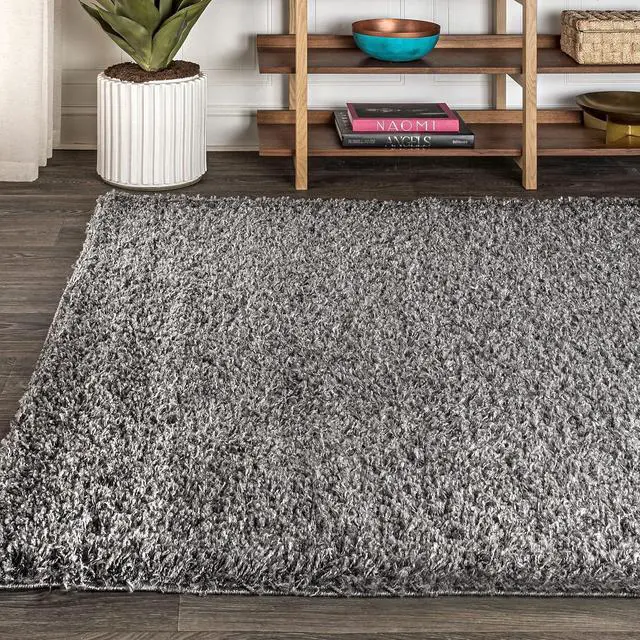 Alt view image 3 of 7 - JONATHAN Y Mercer Shag Plush Charcoal Indoor Area Rug, 3x5, Contemporary, Modern, Easy-Cleaning for Living Room, Bedroom, Kitchen, Pet Friendly, Non-Shedding (MCR106B-3)