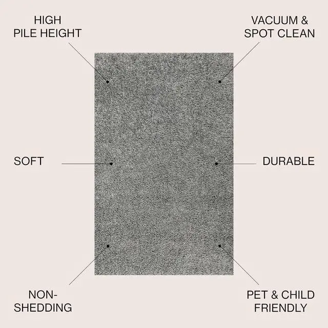 Alt view image 2 of 7 - JONATHAN Y Mercer Shag Plush Charcoal Indoor Area Rug, 3x5, Contemporary, Modern, Easy-Cleaning for Living Room, Bedroom, Kitchen, Pet Friendly, Non-Shedding (MCR106B-3)