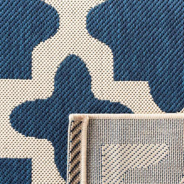 Alt view image 4 of 4 - SAFAVIEH Washable Rug Outdoor Courtyard Collection - 2'3" x 14' Runner, Navy & Beige, Non-Shedding & Easy Cleaning, Ideal for Patio, Entryway, Mudroom, Hallway, Kitchen (CY6913-268)