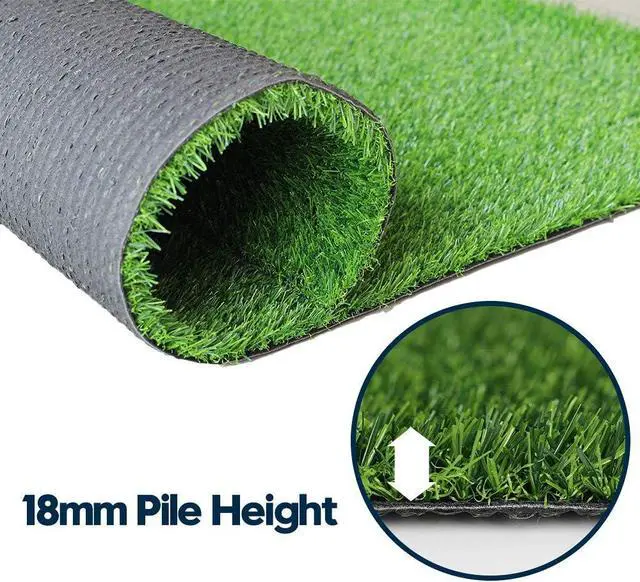 Alt view image 2 of 6 - Artificial Grass Turf Lawn-5FTX10FT, 0.7" Indoor Outdoor Garden Lawn Landscape Synthetic Grass Mat Fake Grass Rug