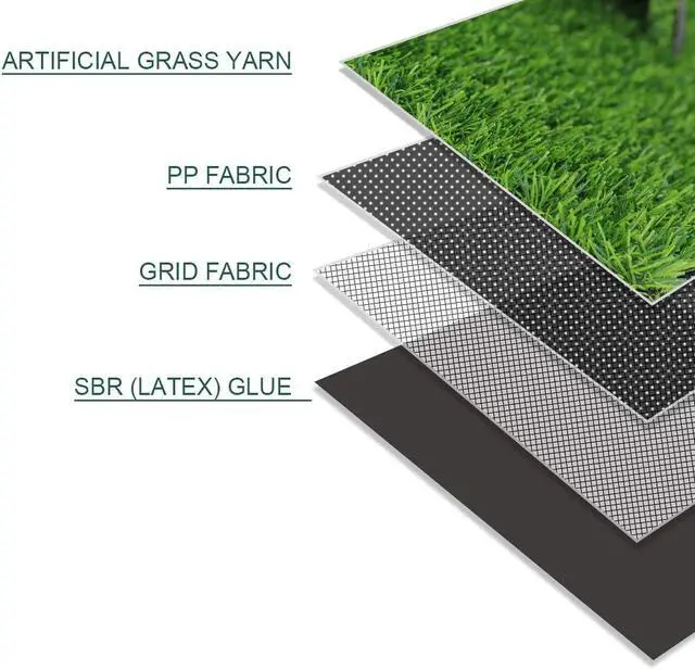 Alt view image 3 of 6 - Artificial Grass Turf Lawn-5FTX10FT, 0.7" Indoor Outdoor Garden Lawn Landscape Synthetic Grass Mat Fake Grass Rug