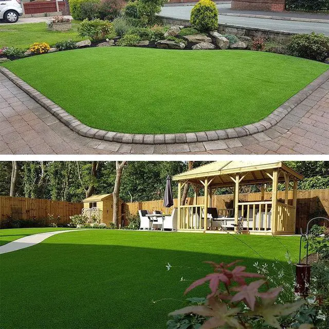 Alt view image 5 of 6 - Artificial Grass Turf Lawn-5FTX10FT, 0.7" Indoor Outdoor Garden Lawn Landscape Synthetic Grass Mat Fake Grass Rug