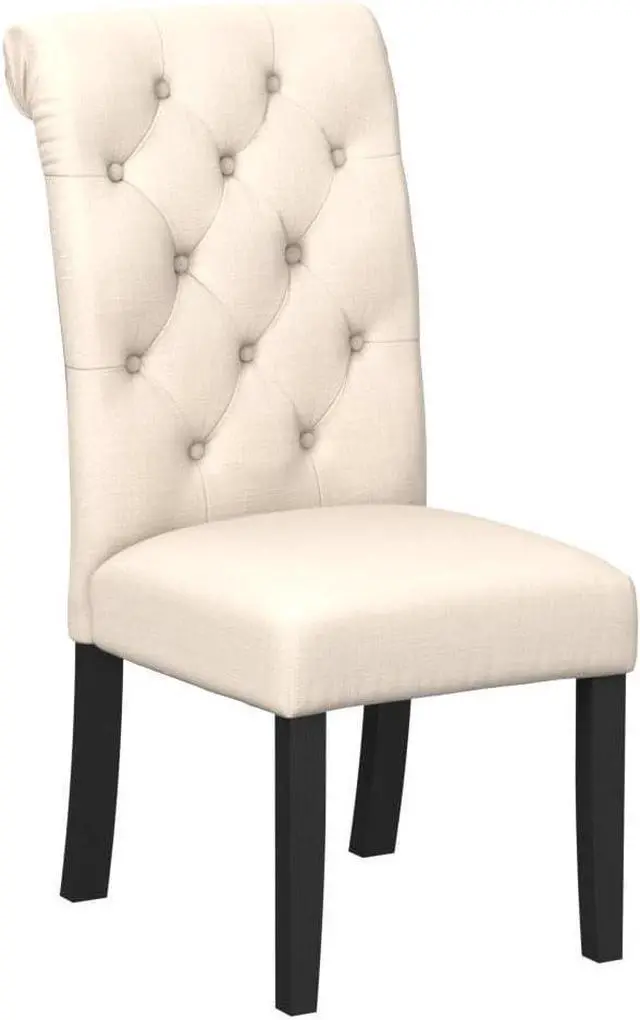 Alt view image 5 of 7 - Roundhill Furniture Leviton Solid Wood Tufted Asons Dining Chairs, Set of 2, Tan