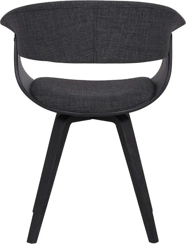 Alt view image 7 of 7 - Armen Living Summer Mid Century Modern Dining Accent Chair for Table Kitchen Desk Vanity in Charcoal Fabric and Black Wood Finish