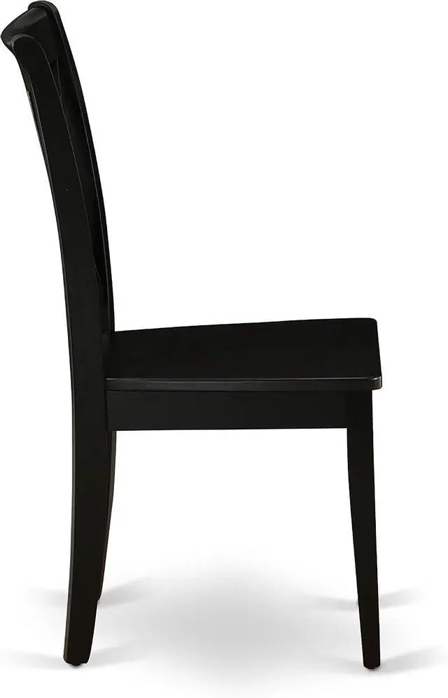 Alt view image 6 of 7 - East West Furniture CLC-BLK-W Clarksville Dining Chairs - Double Cross Back Wooden Seat Chairs, Set of 2, Black
