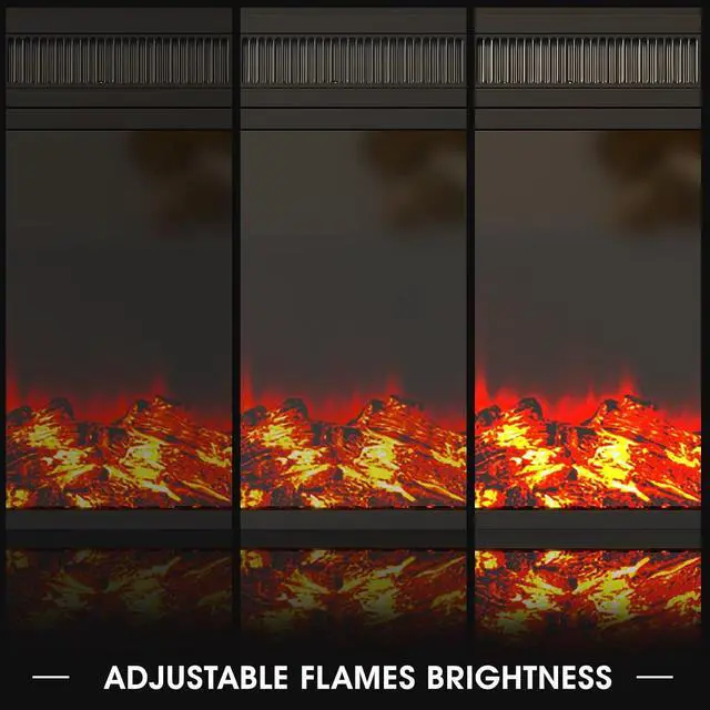Alt view image 5 of 7 - 18" Electric Fireplace Insert, Recessed Fireplace Heater with Low Noise, Remote Control with Timer, Touch Screen, Adjustable Flame Brightness (18 inch-1)