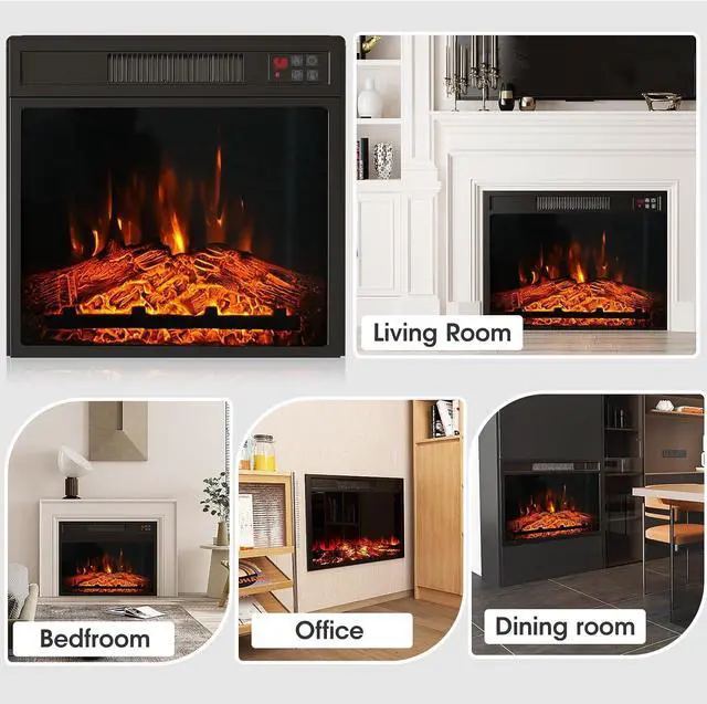 Alt view image 6 of 7 - 18" Electric Fireplace Insert, Recessed Fireplace Heater with Low Noise, Remote Control with Timer, Touch Screen, Adjustable Flame Brightness (18 inch-1)