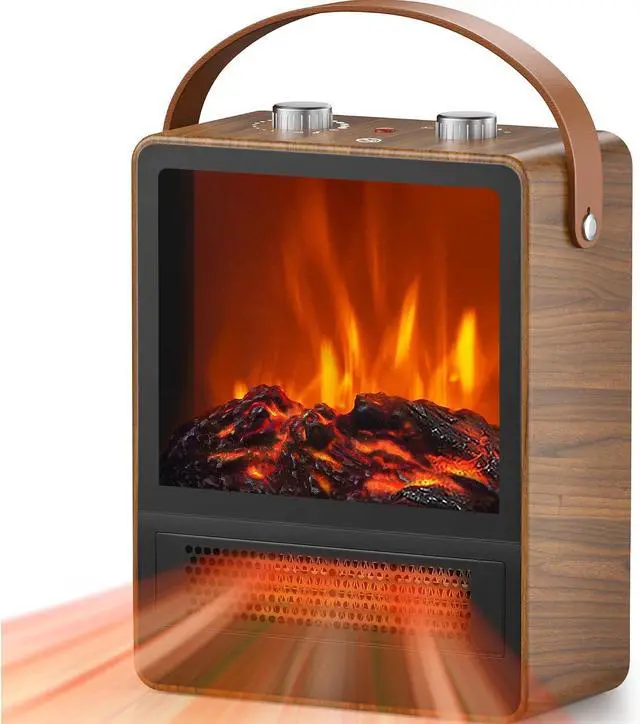 Main image of Electric Fireplace Heater for Indoor Use, Space Heater Fireplace, Walut