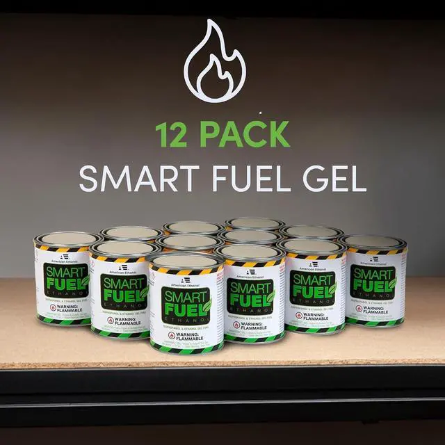 Alt view image 2 of 7 - Smart Fuel Bioethanol Gel Fuel Cans Clean-Burning Bio Ethanol Fireplace Fuel for Indoor & Outdoor Fire Pit, Fireplaces & Tabletop Fire Features 3 Hour Burn Time - 12 Pack