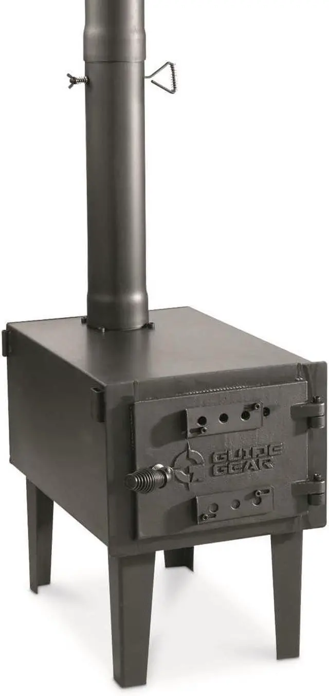 Alt view image 3 of 6 - Guide Gear Outdoor Wood Burning Stove; Portable with Chimney Pipe for Cooking and Camping