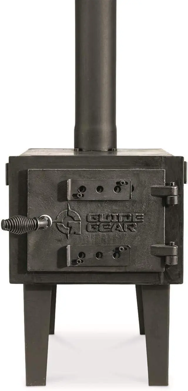 Alt view image 2 of 6 - Guide Gear Outdoor Wood Burning Stove; Portable with Chimney Pipe for Cooking and Camping