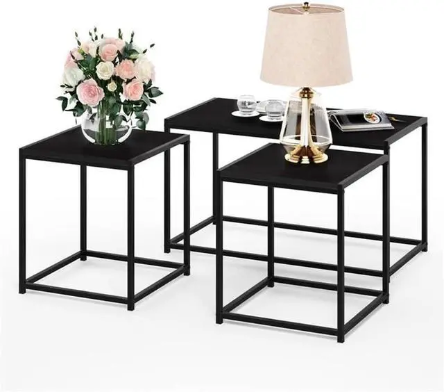 Main image of Furinno CAMNUS Metal Frame Living Room Table Set, Americano