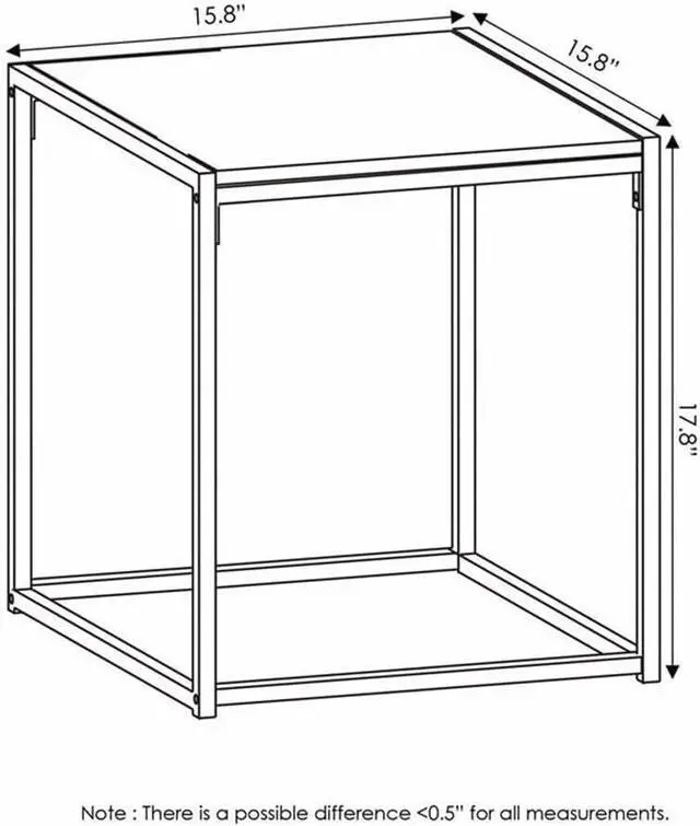Alt view image 3 of 6 - Furinno CAMNUS Metal Frame Living Room Table Set, Americano