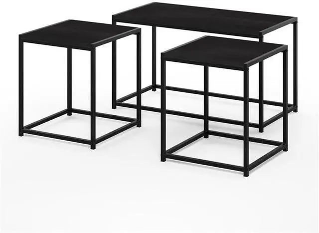 Alt view image 5 of 6 - Furinno CAMNUS Metal Frame Living Room Table Set, Americano