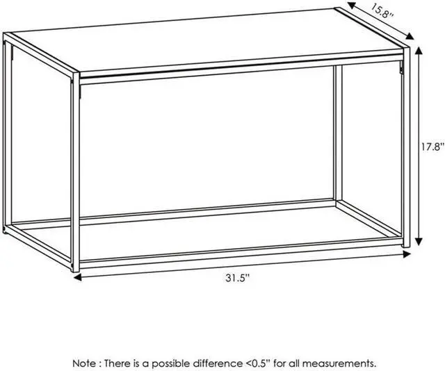 Alt view image 6 of 6 - Furinno CAMNUS Metal Frame Living Room Table Set, Americano