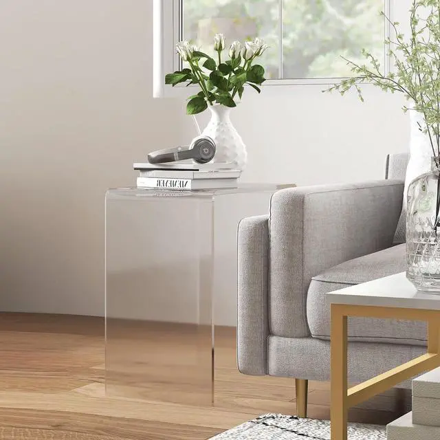 Alt view image 6 of 7 - HOMCOM 21" Acrylic Coffee Table 0.5" Thick Center Table Modern Clear