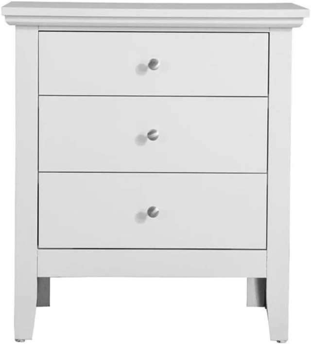 Alt view image 3 of 7 - Glory Furniture Hammond 3 Drawer Nightstand in White