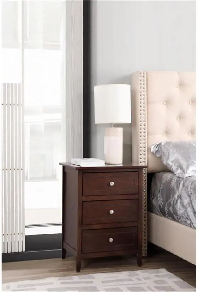 Alt view image 2 of 7 - Glory Furniture Daniel 3 Drawer Nightstand in Cappuccino