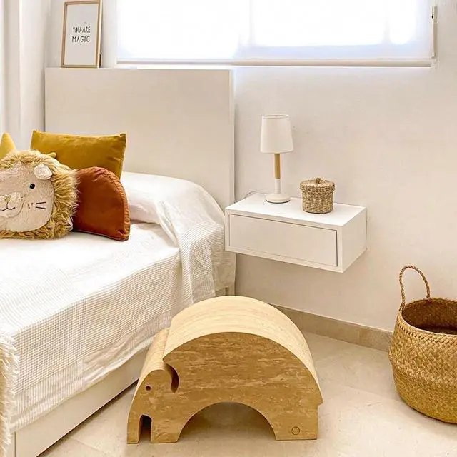 Alt view image 6 of 7 - Mobili Fiver, Riccardo Floating nightstand, Ashwood White, 17.7" x 9.8" x 6.1 ", Melamine-Finished, Modern Bedside Table, End Table, Italian Furniture