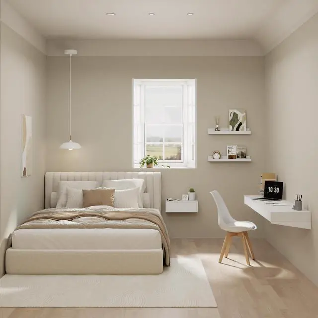 Alt view image 7 of 7 - Mobili Fiver, Riccardo Floating nightstand, Ashwood White, 17.7" x 9.8" x 6.1 ", Melamine-Finished, Modern Bedside Table, End Table, Italian Furniture