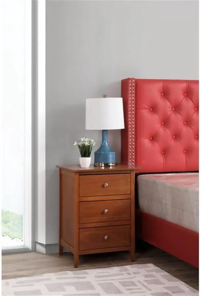 Alt view image 2 of 7 - Glory Furniture Daniel 3 Drawer Nightstand in Oak
