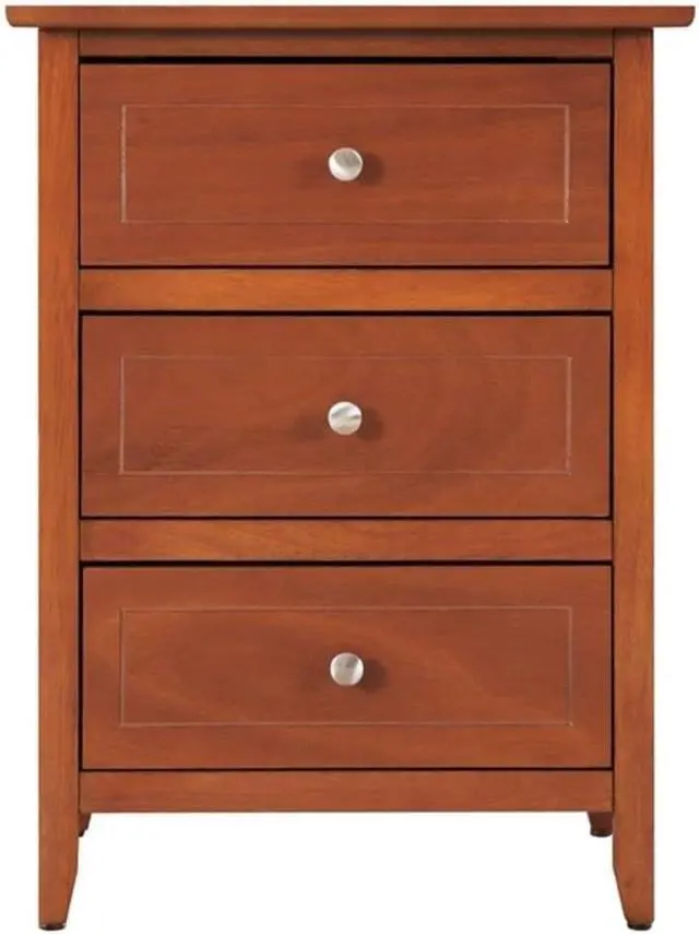 Alt view image 3 of 7 - Glory Furniture Daniel 3 Drawer Nightstand in Oak