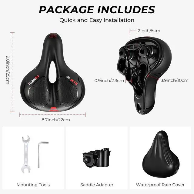 Alt view image 7 of 7 - Bike Seat, YOUNGDO Bicycle Saddle Comfortable
