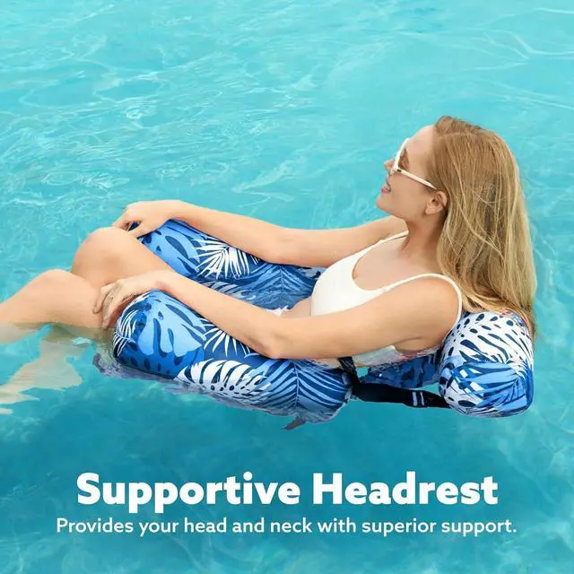 Alt view image 6 of 7 - SLOOSH Inflatable Pool Floats Adult,2 Packs Floating Lounge Chairs,Blow up Pool Noodles for Adult Heavy Duty,Floating Chair for Party Summer Water Beach Lake Fun
