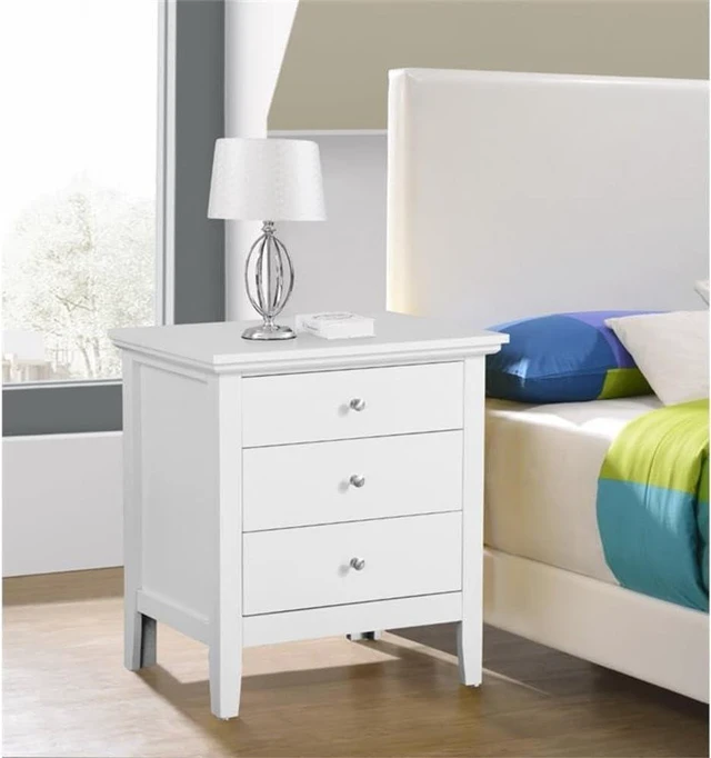 Alt view image 2 of 7 - Glory Furniture Hammond 3 Drawer Nightstand in White