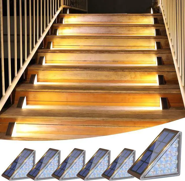 Main image of VOLISUN Solar Step Lights Outdoor Waterproof, LED Outdoor Stair Lights