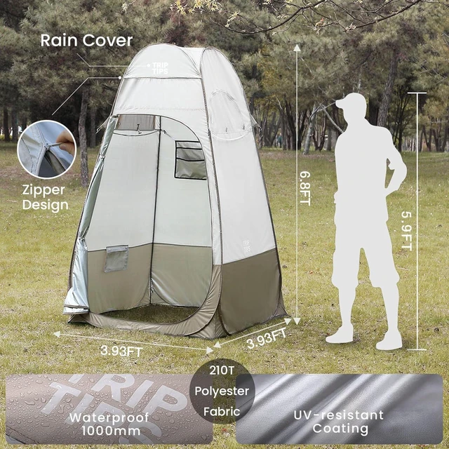 Alt view image 3 of 7 - TRIPTIPS Pop Up Shower Tent with Mesh Window, Portable Toilet Privacy Tent, 6.9 FT, Removable Rain Cover/UPF 50+