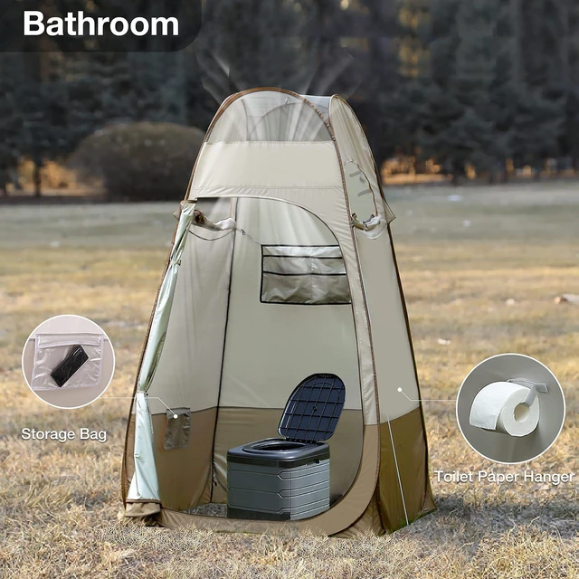 Alt view image 5 of 7 - TRIPTIPS Pop Up Shower Tent with Mesh Window, Portable Toilet Privacy Tent, 6.9 FT, Removable Rain Cover/UPF 50+